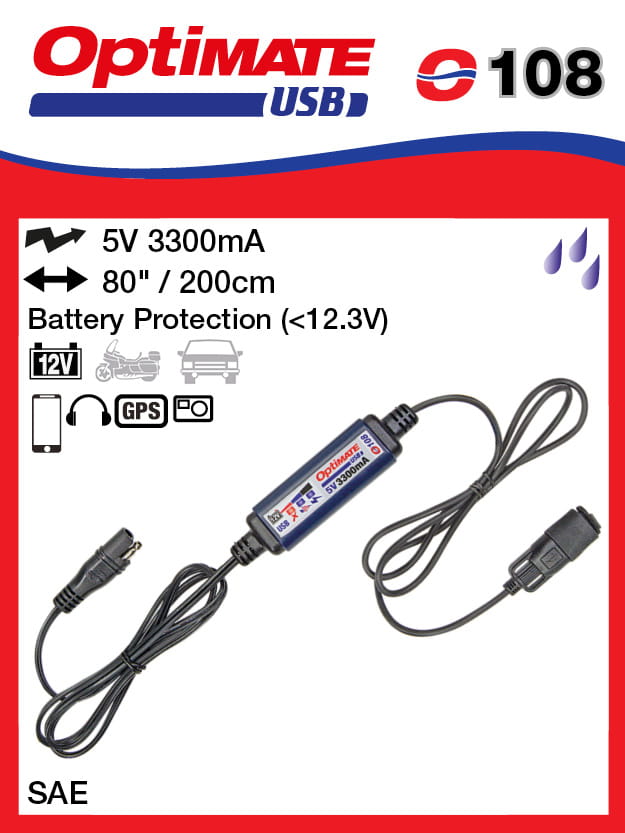 OPTImate USB nabíječka s konektorem SAE 3300MA (EL)